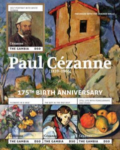 Gambia 2014 - Birth of Paul Cezanne - Sheet of 3 stamps - Scott #3576 - MNH