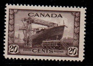 Canada Sc 260 1942 20 c Shipbuilding stamp  mint NH