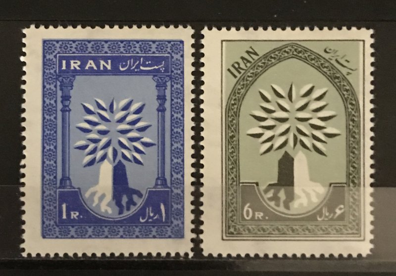 Iran 1960 #1154-5 MNH, World Refugee Year, CV $1.50