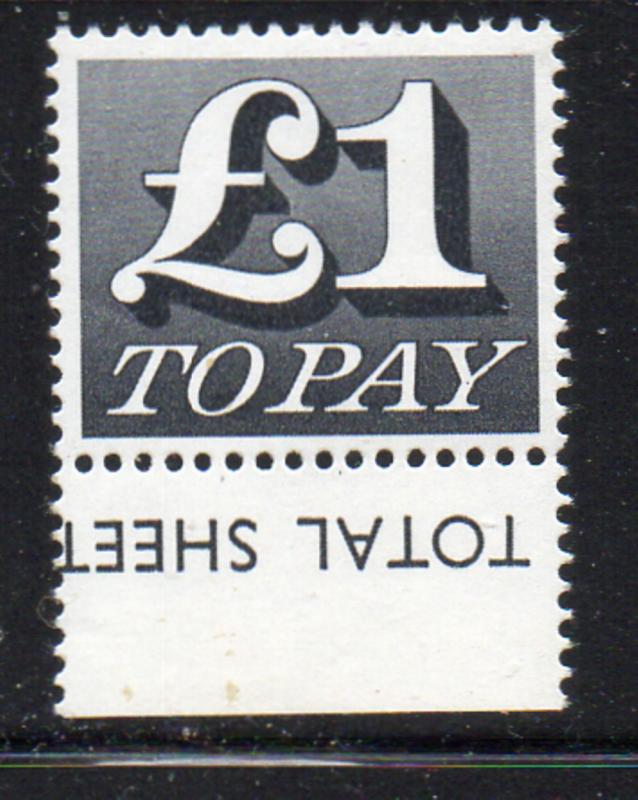 Great Britain Sc J90 1970 1 pound postage due stamp mint NH