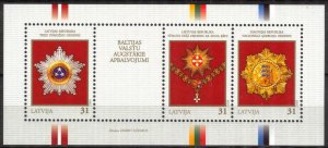 Latvia 2008 Awards Orders Joint issue with Lithuania Estonia S/S MNH**