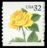 3054 32c Yellow Rose Fine MNH