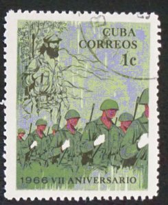 CUBA Sc# 1065  REVOLUTION ANNIVERSARY  1c  1966  used cto