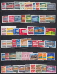 Europe, 1969 EUROPA - CEPT issues complete, 26 countries, 51 stamps, VF