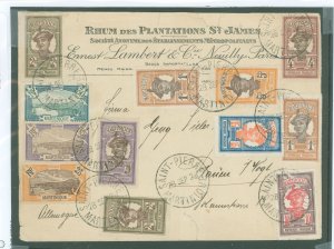 Martinique 62/81 Commercial cover from Saint Pierre, Martinique, Dated 28 SEP 29, Franked with #62 (2), 63 (2), 64, 66, 69, 72,