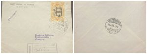 O) 1935 ECUADOR,  SCENE IN QUITO SCT 311 40c,  CIRCULATED TO GERMANY, REGISTERED