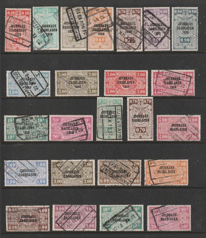 Belgium a small used lot of Railway Newspaper parcels 1928 & 29