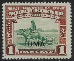 NORTH BORNEO SG320 1945 BMA 1c GREEN & RED-BROWN MTD MINT