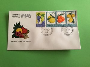 Cyprus First Day Cover Grapes Oranges Grapefruits Lemons 1974 Stamp Cover R43156