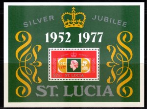 St.Lucia 1977 Sc#418 PALMS AND WATER/SILVER JUBILEE Q.E.II S/S MNH