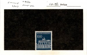 Germany, Postage Stamp, #956 Mint Hinged, 1966 Brandenburg Gate (AB)