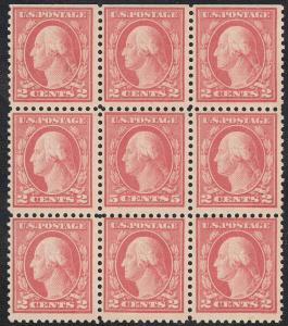 #505, Mint Block/9 w/ 5c error, F/VF-OG-top VLH/Error NH