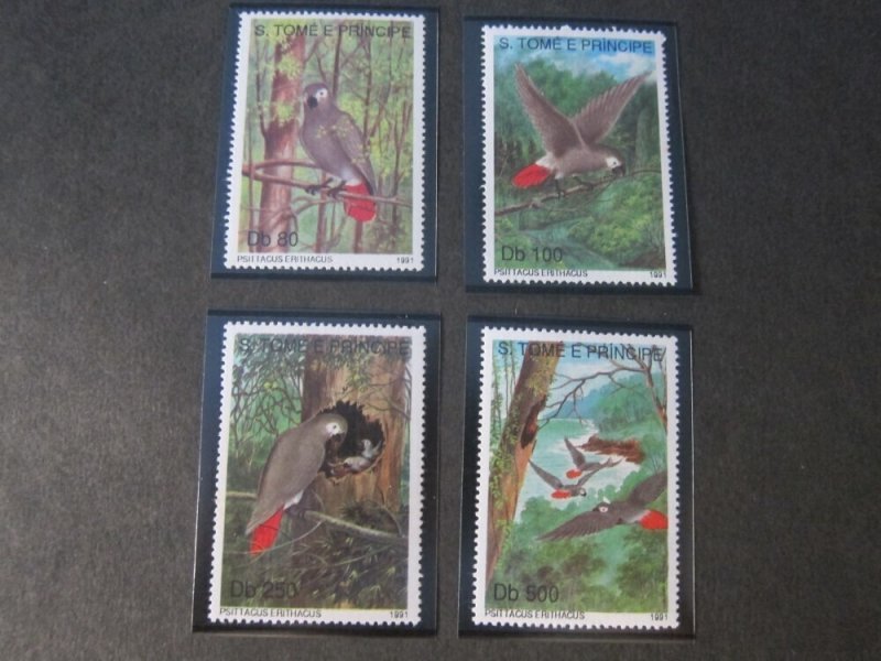 St. Thomas & Prince Islands 1991 Sc 986-9 Bird set MNH