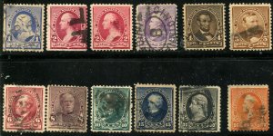 US Scott #219-229 Regular Issue of 1890-93