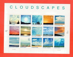 3878 Cloudscapes Sheet 37¢  FACE $555   MNH 2004