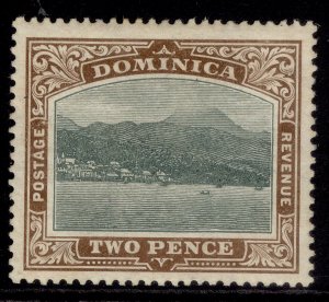 DOMINICA EDVII SG39, 2d green & brown, M MINT. Cat £15.