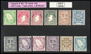 Ireland Stamps # 65-76 MLH VF Scott Value $138.00