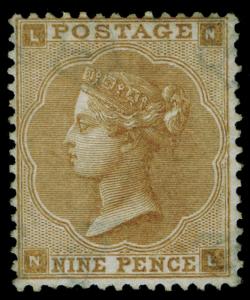 SG86, SCARCE 9d bistre, M MINT. Cat £5250. NL