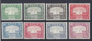 Aden, 1-8, Ship - Dhow Short Set Singles,**LH**