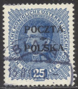 POLAND #58 SCARCE Used w/ Cert - 1919 25h Blue