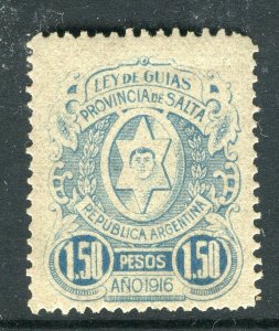 ARGENTINA; Early 1900s classic Local Revenue issue fine Mint 1.5P. value