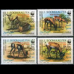 SOMALIA 1992 - Scott# 629-32 WWF-Gazelles Opt. Set of 4 NH