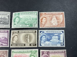 MONTSERRAT # 128-142-MINT/NEVER HINGED & MINT/HINGED---COMPLETE SET---1953-57