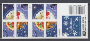 (G) USA #5247-5250 (5250b) Christmas Carols Full Booklet of 20 stamps  MNH