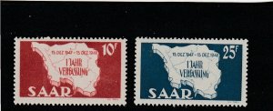 Saar  Scott#  201-202  MNH  (1948 Map of the Saar)