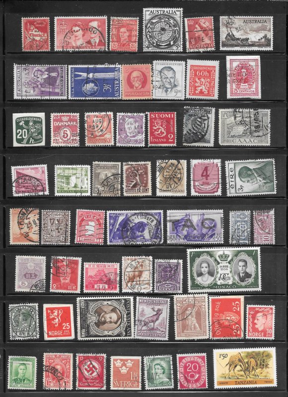 WORLDWIDE Page #726 of 50+ Stamps Mixture Lot Collection / Lot