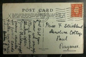 1941 Bristol England Postcard RPPC Cover King George 6 KGVI & queen Canada RCMP