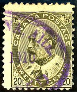 Canada #94 Used Purple Cancel