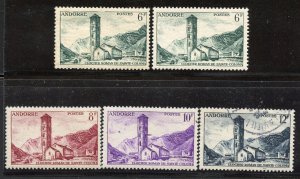 Andorra,  French lot Mint Hinge   13