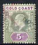 Gold Coast 1902 KE7 Crown CA 5s used with light cancel bu...