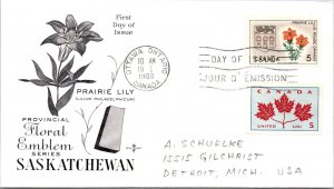 Canada 1966 FDC Floral Emblem Series - Ottawa, Ont - Pair - F76631