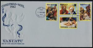 Vanuatu 342-5 on FDC - Christmas, Nativity