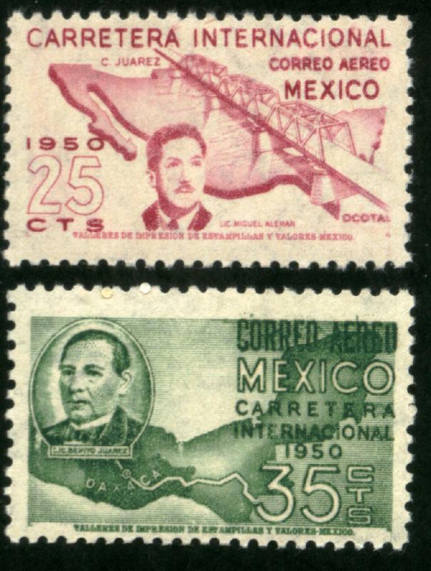 MEXICO C199-C200, Completion of Panamerican Hwy. UNUSED, H OG. F-VF.