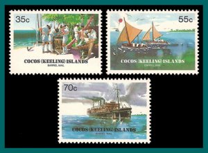 Cocos 1984 Barrel Mail, MNH  111-113,SG111-SG3