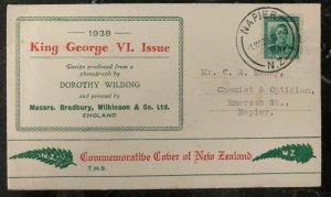 1938 Napier New Zealand First Day Cover FDC King George VI Stamp Issue