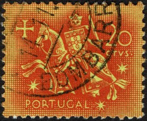 Portugal #763  Used - 20c org-red Seal of King Diniz (1953)