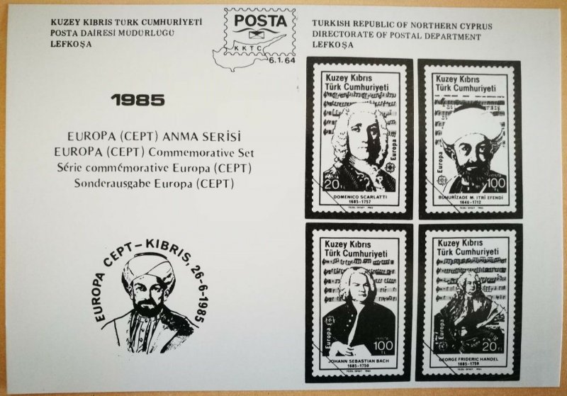 1985 PRESENTATION PACK (8 pics) MNH INCLUDING STAMPS - SET TURKISH CYPRUS