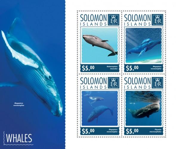 SOLOMON ISLANDS 2014 SHEET WHALES MARINE LIFE slm14720a