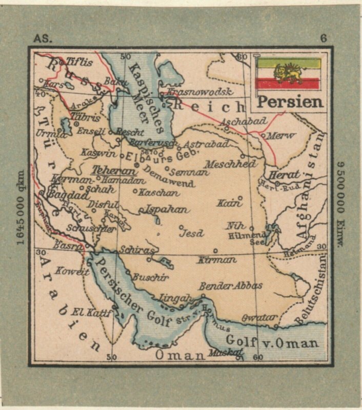 Germany Schaubek Poster Stamp WESTERN ASIA Map A6106