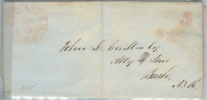 72337  - UNITED STATES USA - PREPHILATELIC Cover: LANCASTER, NH 1845 - 5