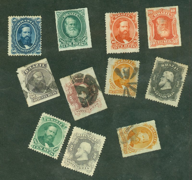 selection Brazil 1866-79 53//72 mint/used/no gum CV $287