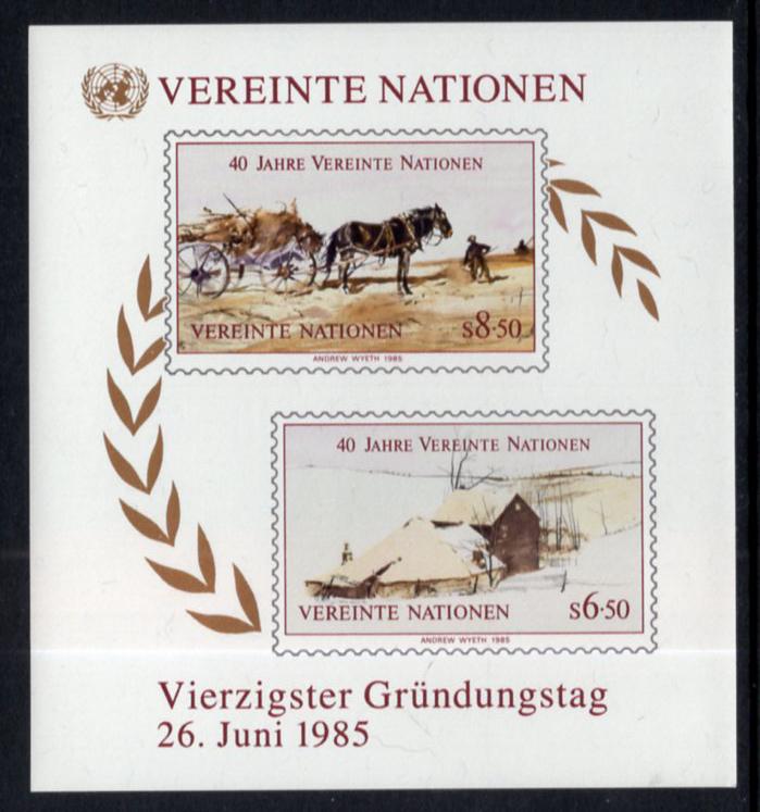 UN Vienna 54 Souvenir Sheet MNH VF