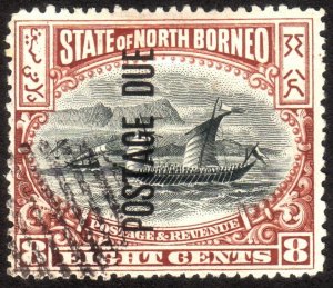 1899, North Borneo 8c, Used, Sc J16