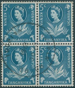 Kenya Uganda and Tanganyika 1960 SG183 5c prussian blue QEII sisal block FU (amd