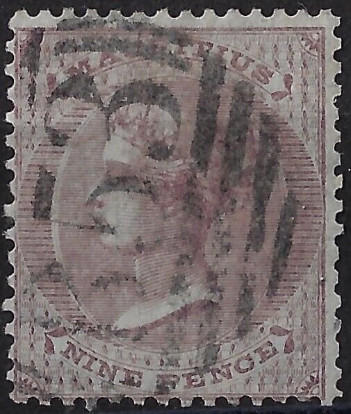 Mauritius 1860 9d dull purple used, SG 51/ Sc 29. No wmk. CV £45          (a1238