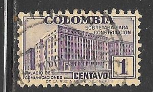 Columbia RA10: 1c Ministry of Posts and Telegraphs, used, F-VF